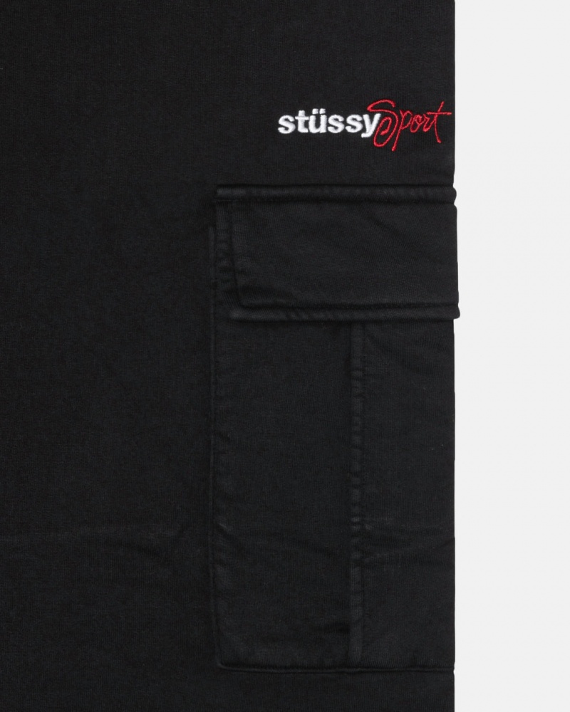 Stussy Sportowe Cargo Fleece Pant - Men&s Pants Czarne | PLIIZ10349