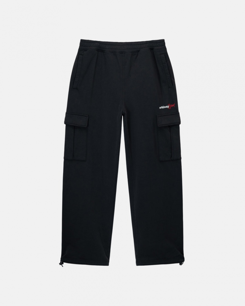 Stussy Sportowe Cargo Fleece Pant - Men&s Pants Czarne | PLIIZ10349