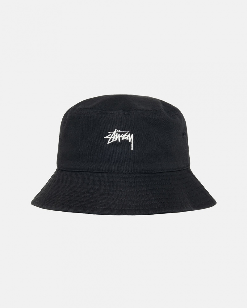 Stussy Stock Bucket Hat - Mens Czarne | PLICD97960