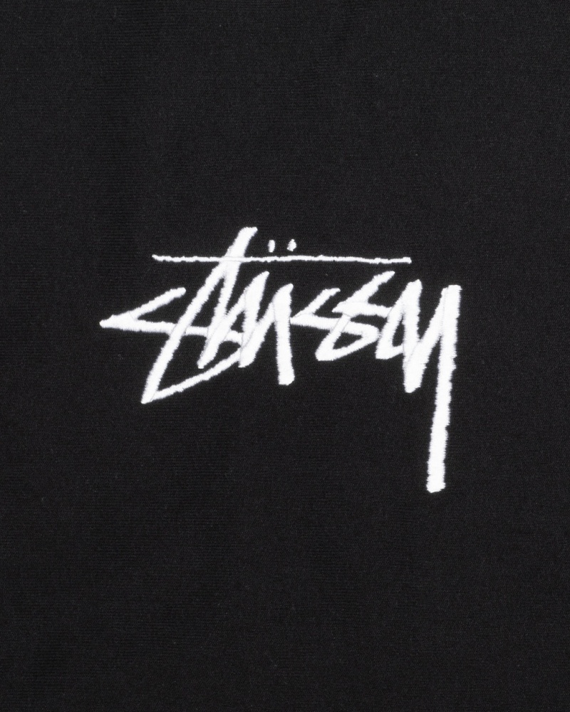 Stussy Stock Logo Applique Hoodie - Unisex Hoodies Czarne | PLNZX55264