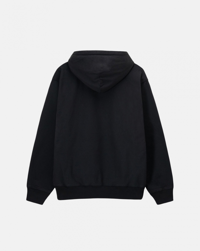 Stussy Stock Logo Hoodie - Unisex Hoodies Czarne | PLEAH47606