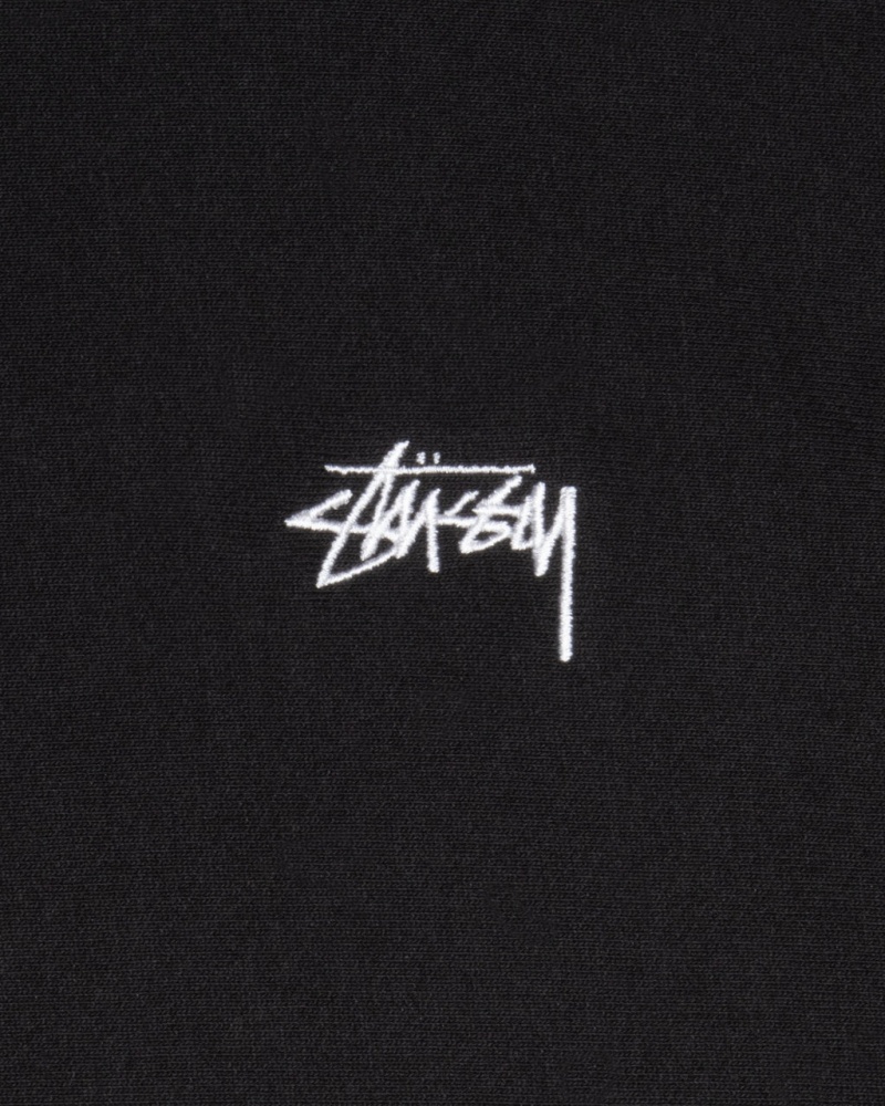 Stussy Stock Logo Hoodie - Unisex Hoodies Czarne | PLEAH47606