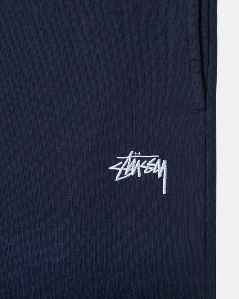 Stussy Stock Logo Sweatpant - Unisex Pants Granatowe | PLNEJ48260