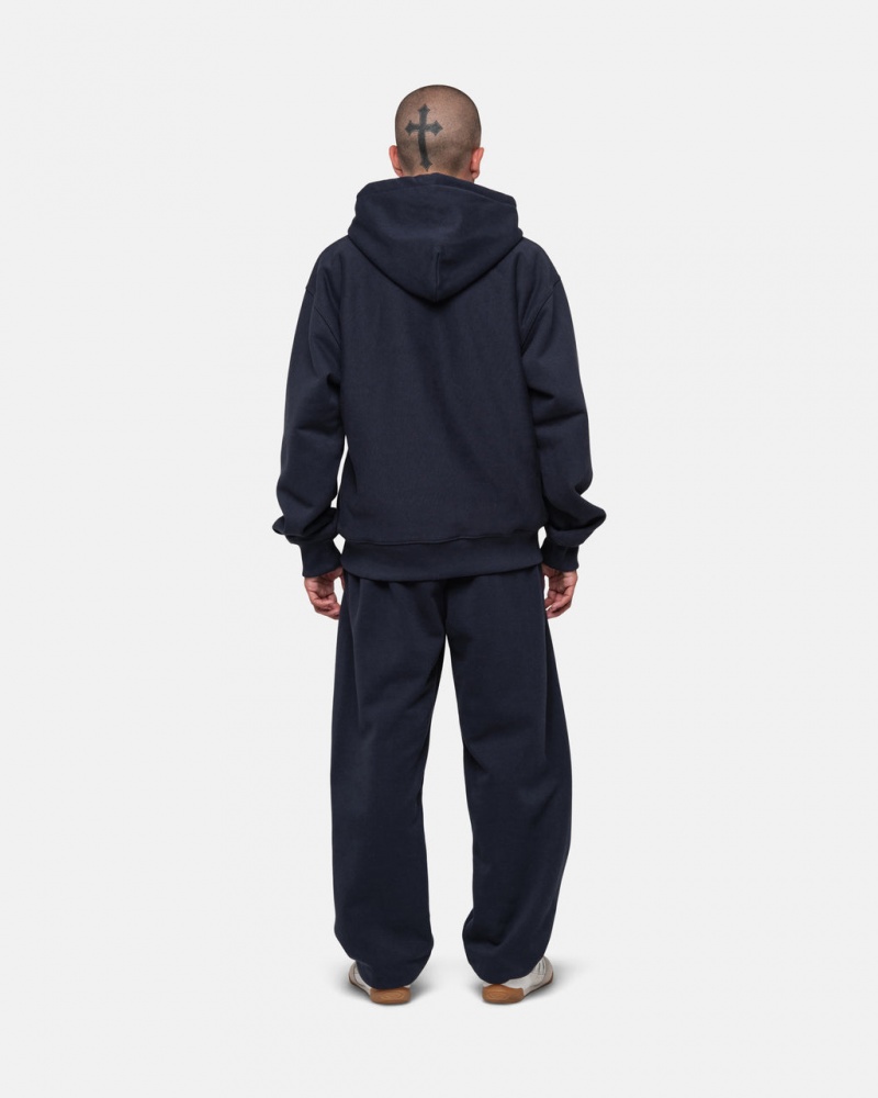 Stussy Stock Logo Sweatpant - Unisex Pants Granatowe | PLNEJ48260