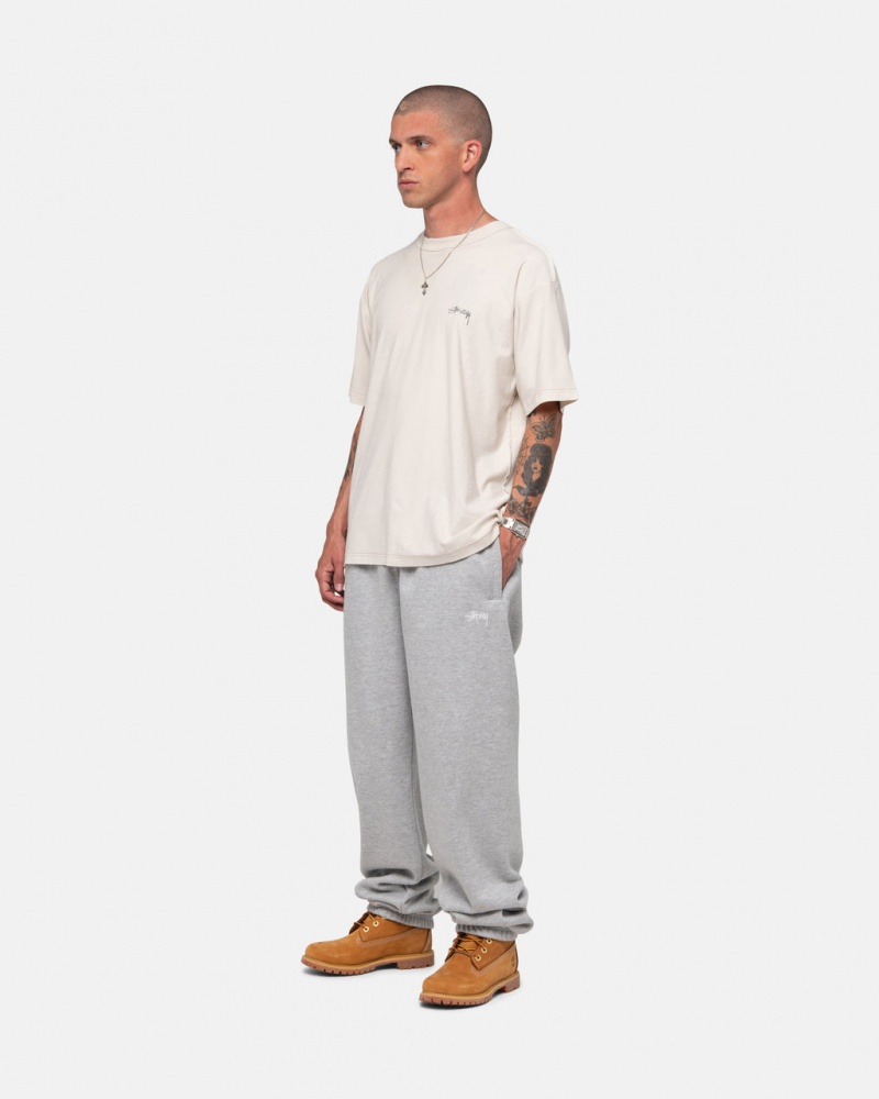 Stussy Stock Logo Sweatpant - Unisex Pants Szare | BPLSO33338