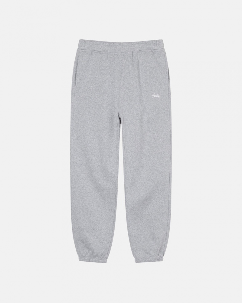 Stussy Stock Logo Sweatpant - Unisex Pants Szare | BPLSO33338