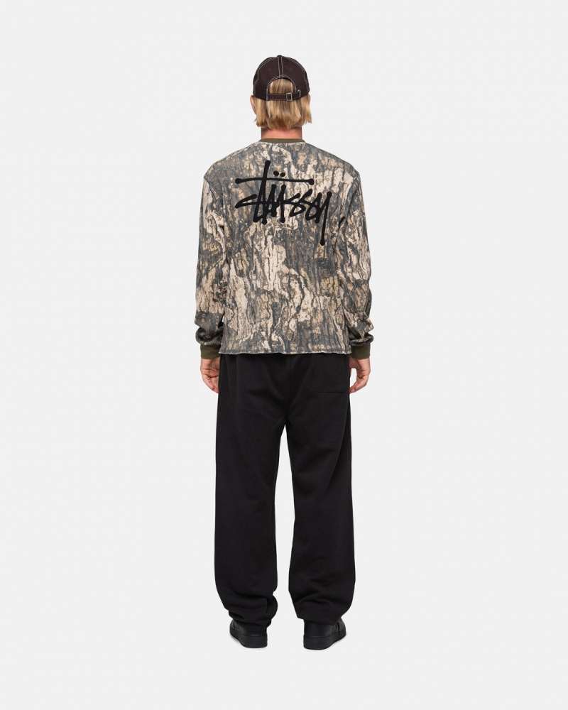 Stussy Stock Logo Sweatpant - Unisex Pants Czarne | PLXMI29295