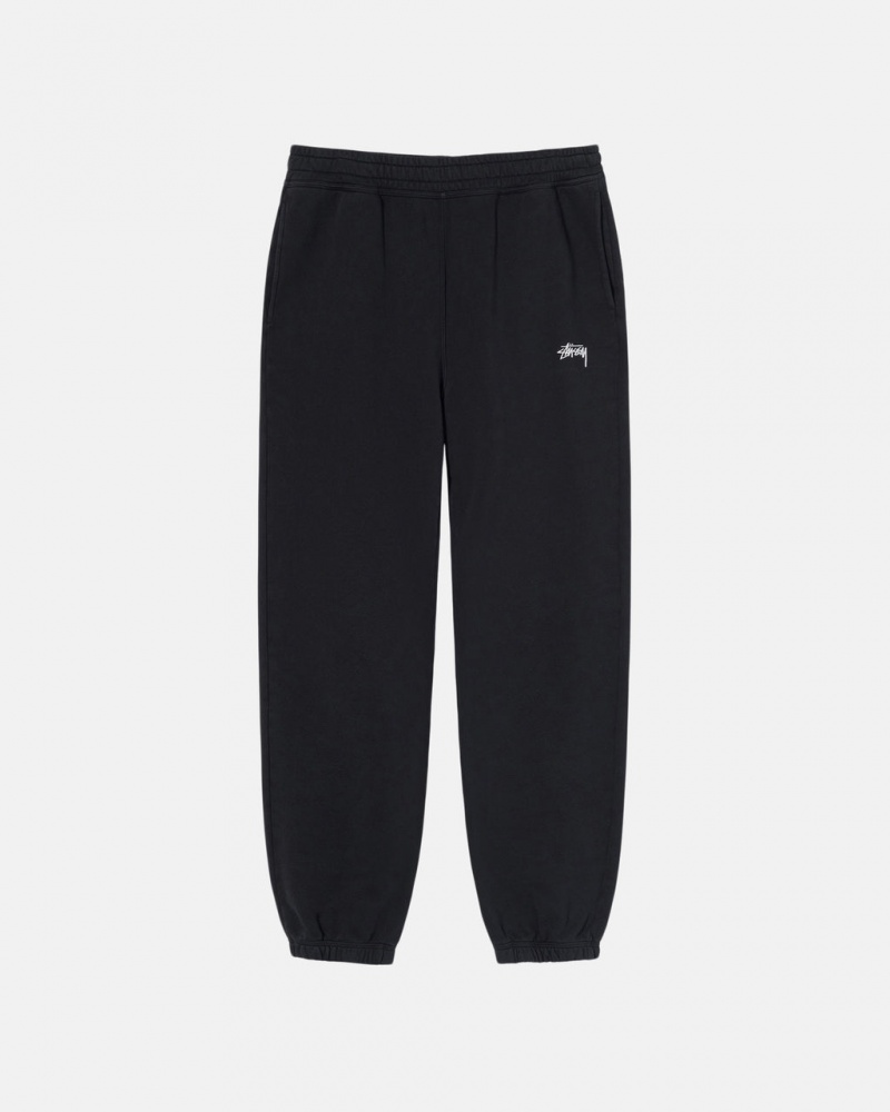 Stussy Stock Logo Sweatpant - Unisex Pants Czarne | PLXMI29295