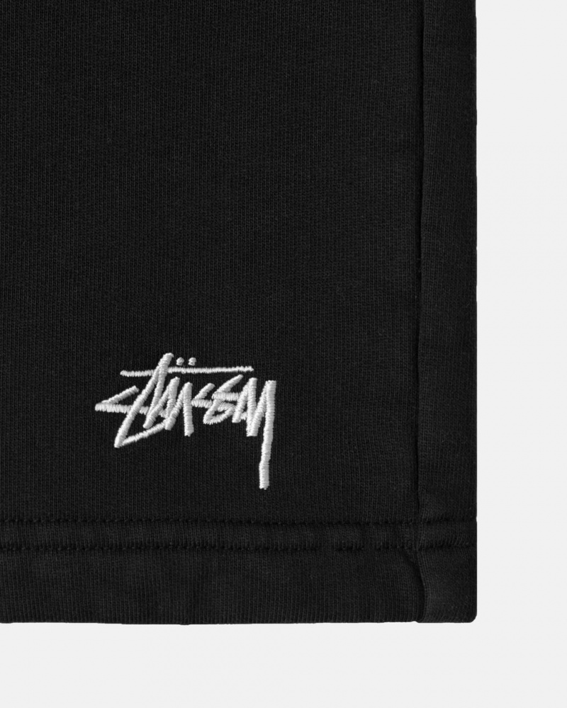 Stussy Stock Logo Sweatshort - Unisex Shorts Trunks Czarne | XPLGW84182