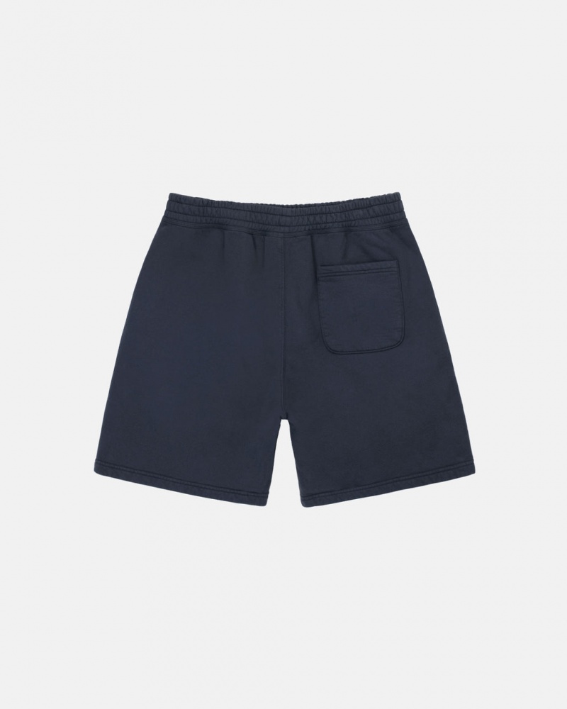 Stussy Stock Logo Sweatshort - Unisex Shorts Trunks Granatowe | PPLER39342