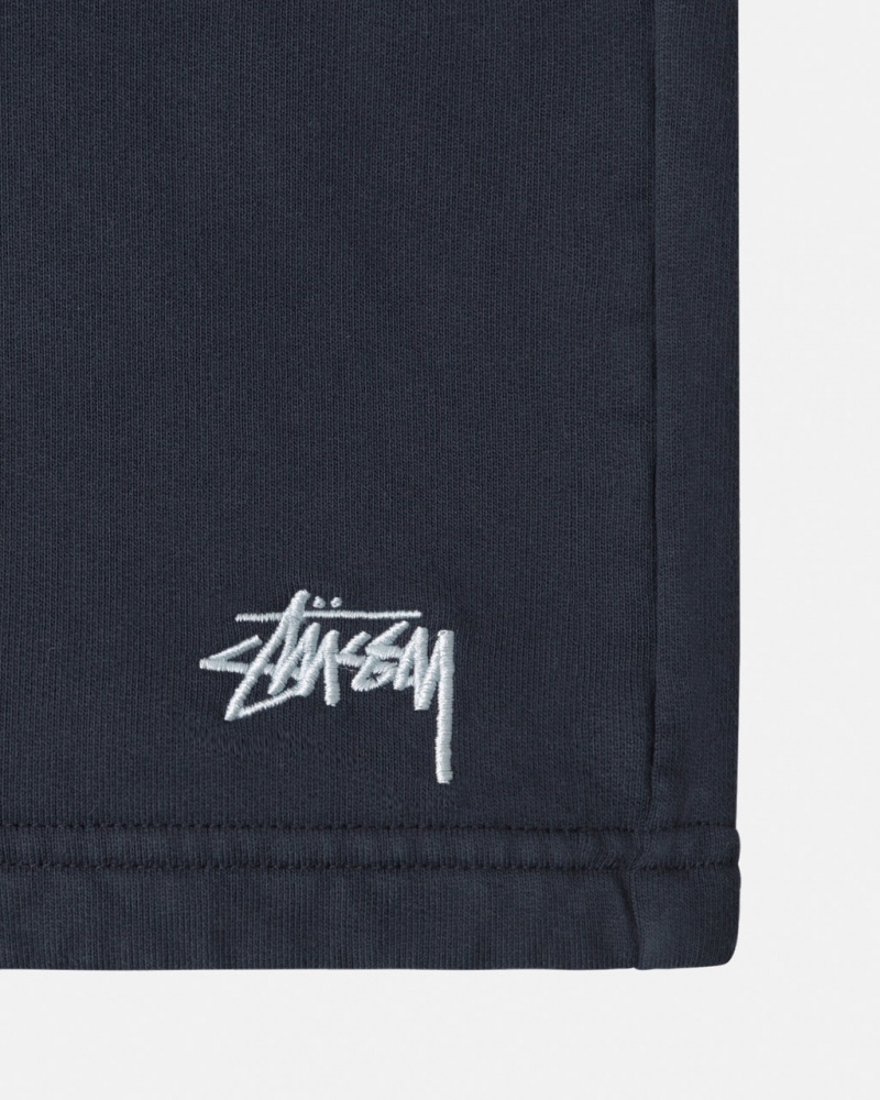 Stussy Stock Logo Sweatshort - Unisex Shorts Trunks Granatowe | PPLER39342