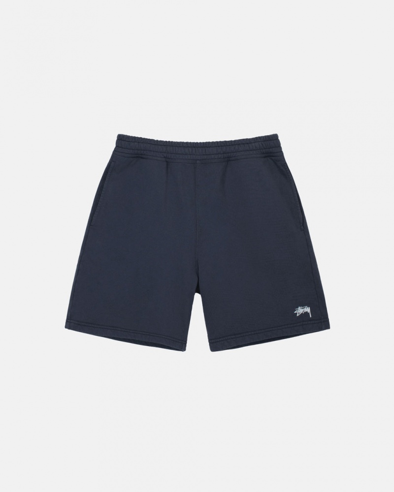 Stussy Stock Logo Sweatshort - Unisex Shorts Trunks Granatowe | PPLER39342