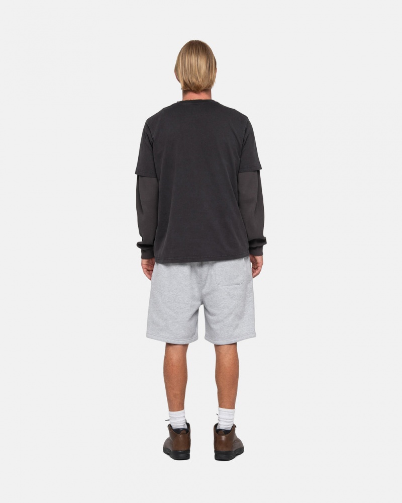 Stussy Stock Logo Sweatshort - Unisex Shorts Trunks Szare | UPLND91436