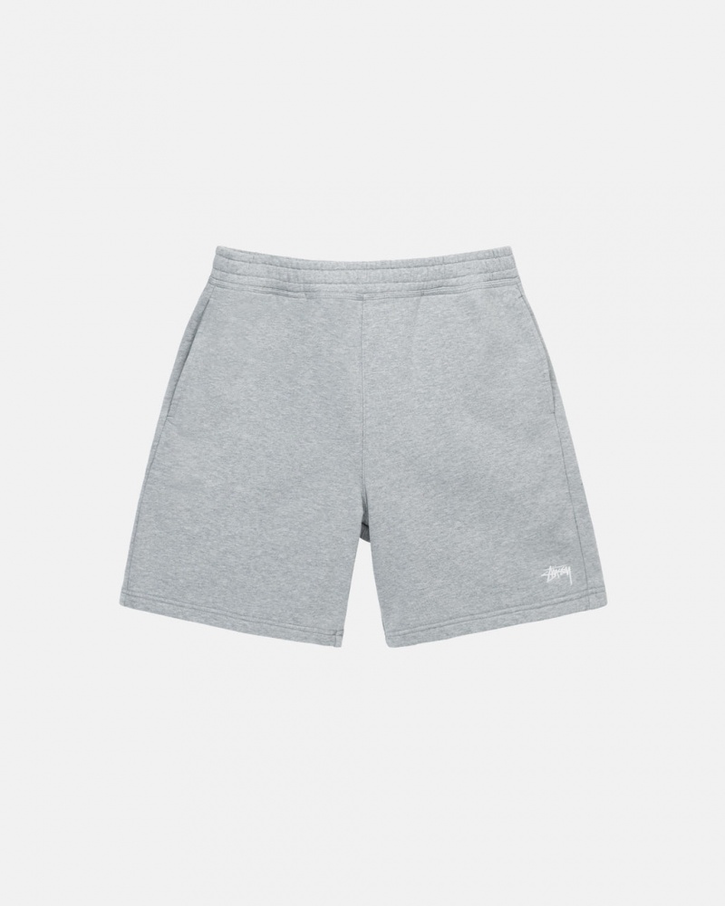 Stussy Stock Logo Sweatshort - Unisex Shorts Trunks Szare | UPLND91436