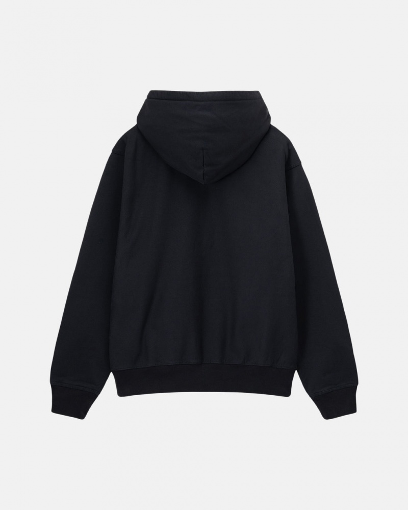 Stussy Stock Logo Zip Hoodie - Unisex Hoodies Czarne | APLWC59200