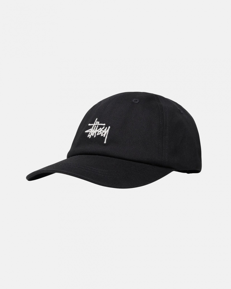 Stussy Stock Low Pro Cap - Unisex Czarne | BPLSO29878