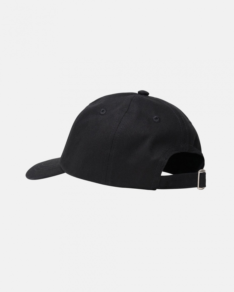 Stussy Stock Low Pro Cap - Unisex Czarne | BPLSO29878