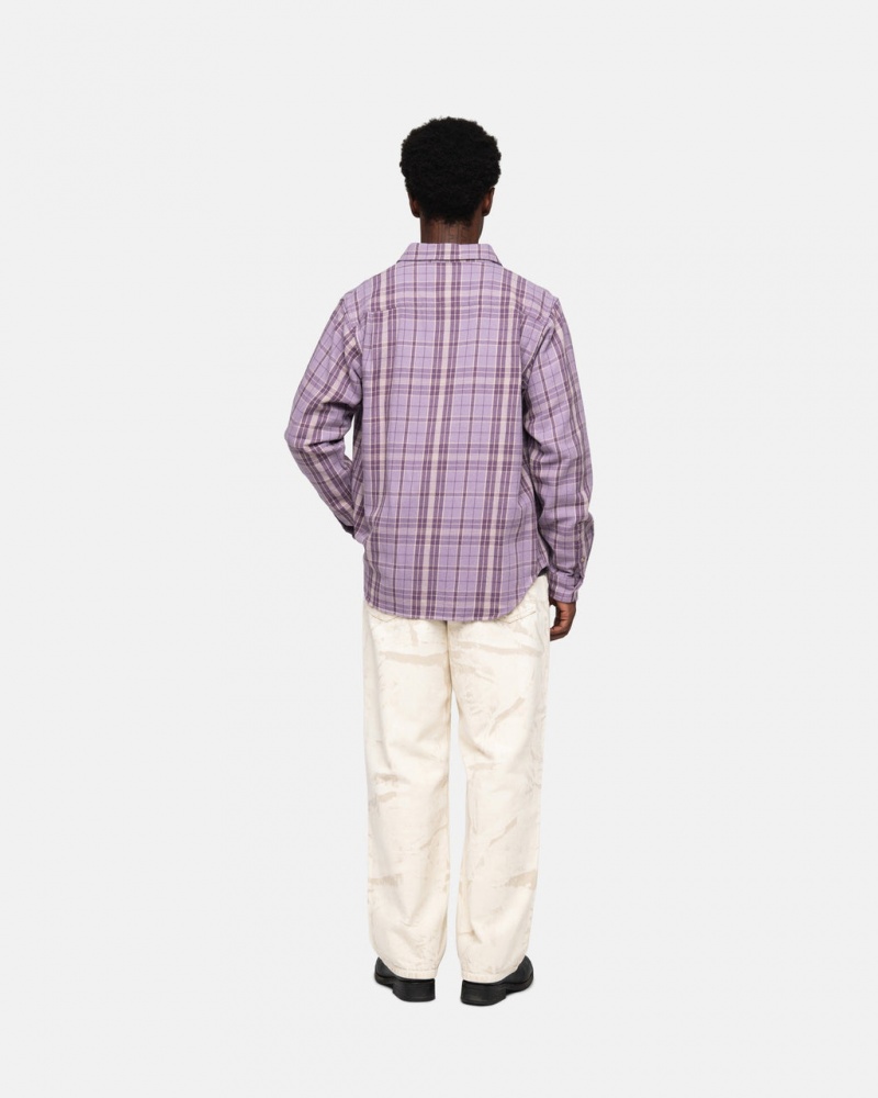 Stussy Stones Plaid Shirt - Unisex Tops Lawenda | BPLSO24219