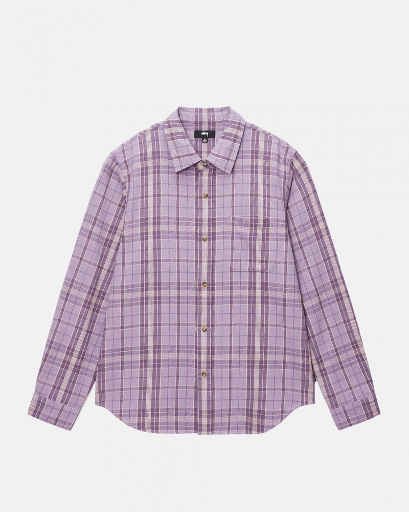 Stussy Stones Plaid Shirt - Unisex Tops Lawenda | BPLSO24219