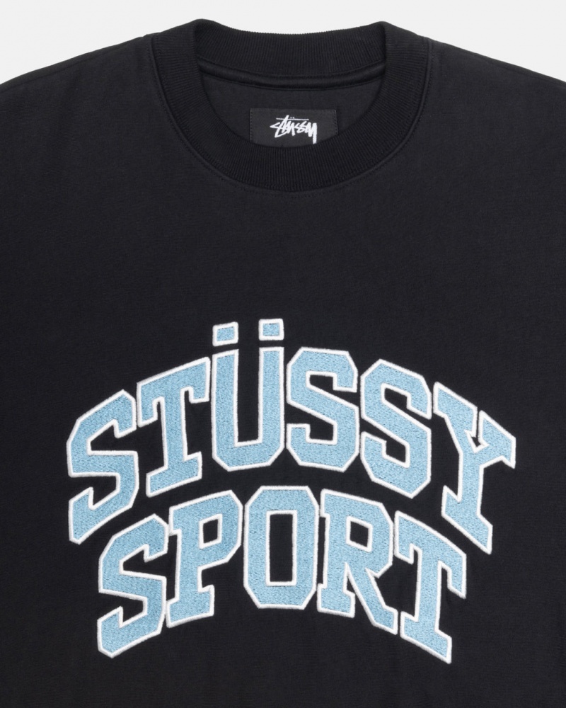 Stussy Stüssy Sportowe Relaxed Oversized Crew - Unisex Hoodies Czarne | LPLSX40056