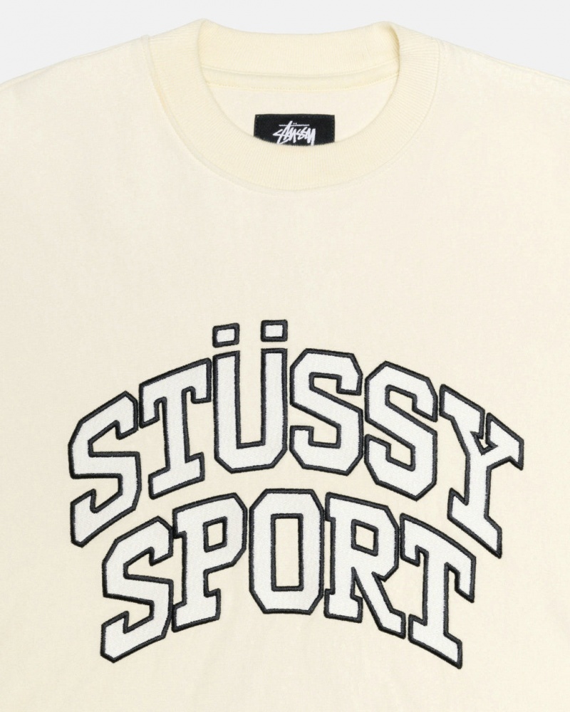 Stussy Stüssy Sportowe Relaxed Oversized Crew - Unisex Hoodies Białe | PLEAH17759