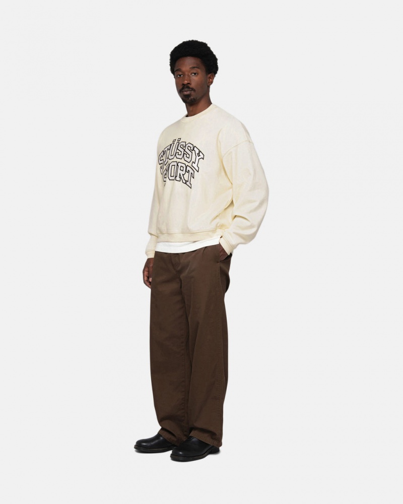 Stussy Stüssy Sportowe Relaxed Oversized Crew - Unisex Hoodies Białe | PLEAH17759