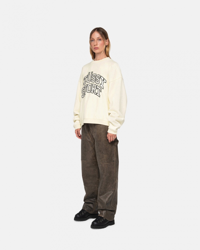 Stussy Stüssy Sportowe Relaxed Oversized Crew - Unisex Hoodies Białe | PLEAH17759