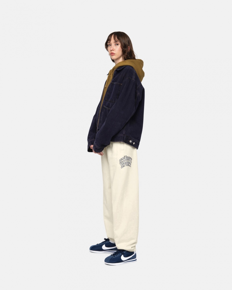 Stussy Stüssy Sportowe Sweatpant - Unisex Jeans Pants Białe | PLCIF19899