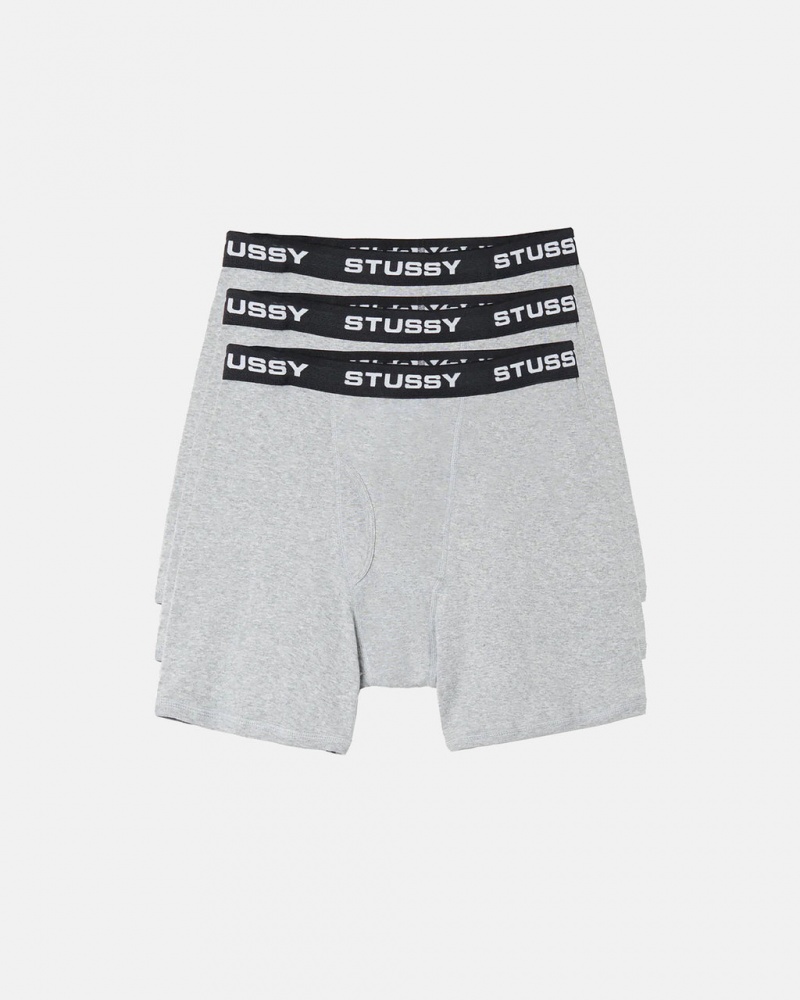 Stussy Stussy Bokser Briefs - Unisex Shorts Trunks Szare | XPLBH47370