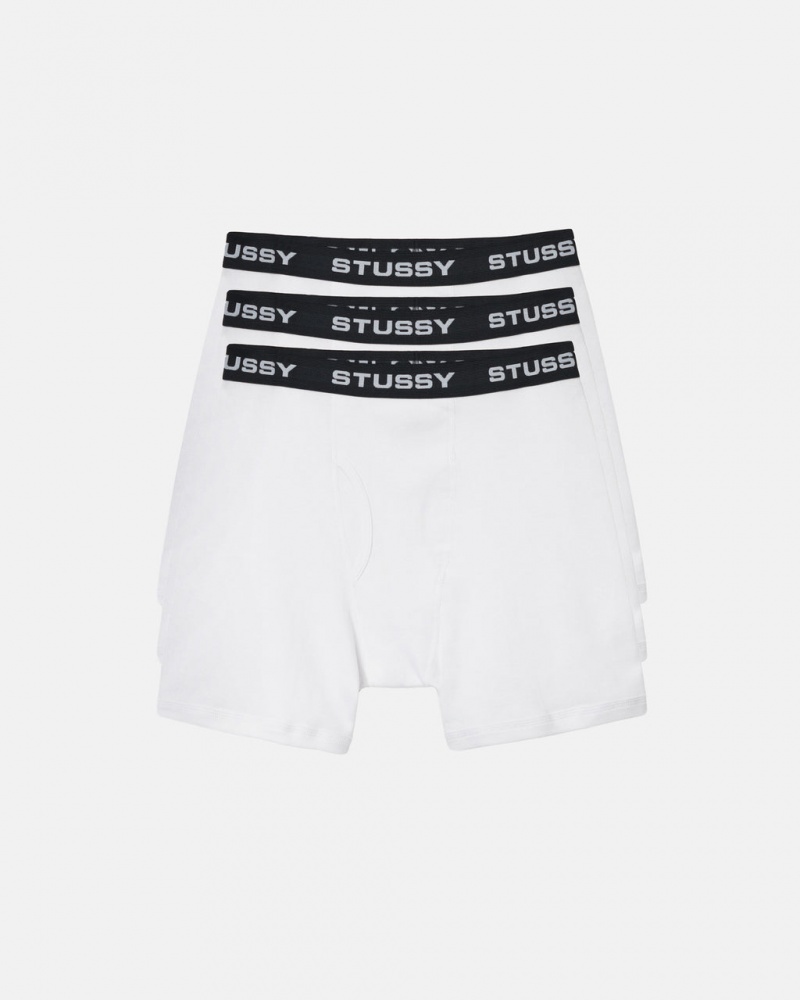 Stussy Stussy Bokser Briefs - Unisex Shorts Trunks Białe | FPLUI50603