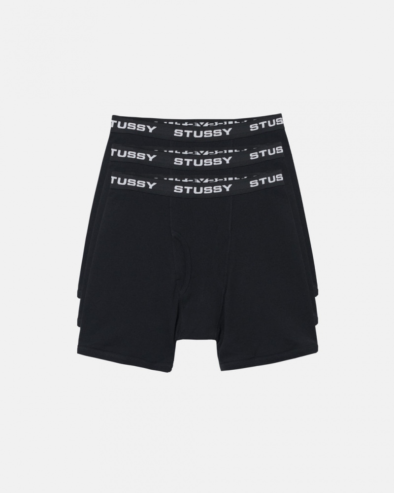 Stussy Stussy Bokser Briefs - Unisex Shorts Trunks Czarne | PLCVG68450