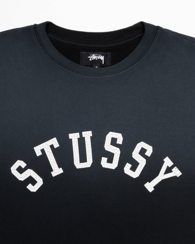 Stussy Sun Faded Oversized Crew - Unisex Hoodies Czarne | PLNEJ87885