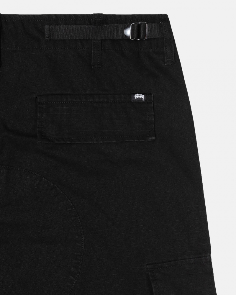 Stussy Surplus Cargo Ripstop - Unisex Jeans Pants Czarne | PLCIF27594