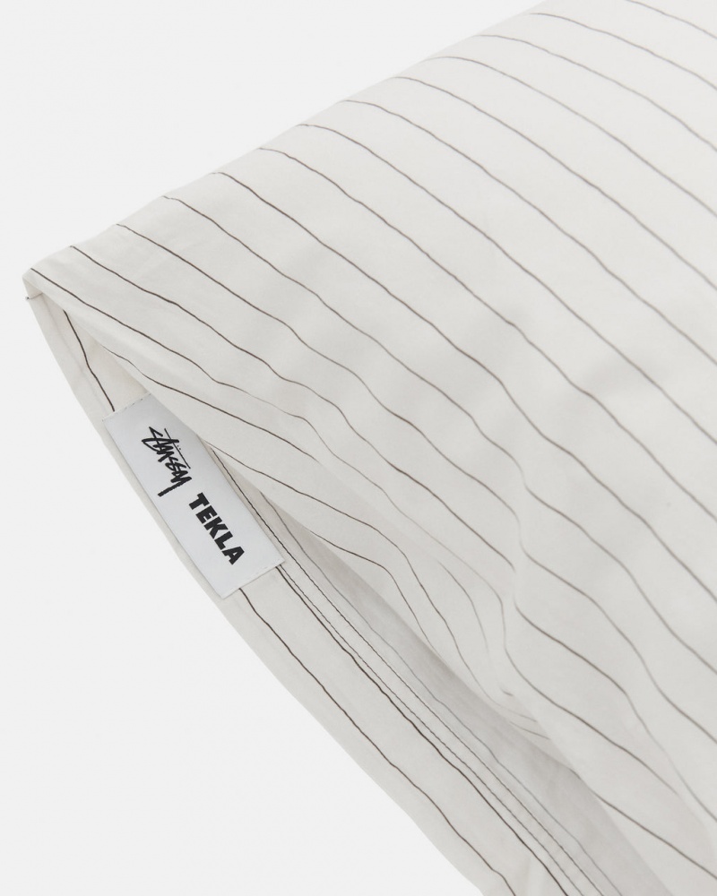 Stussy Tekla Percale Pillow Sham - Unisex Home Goods Białe | PLZPD52427