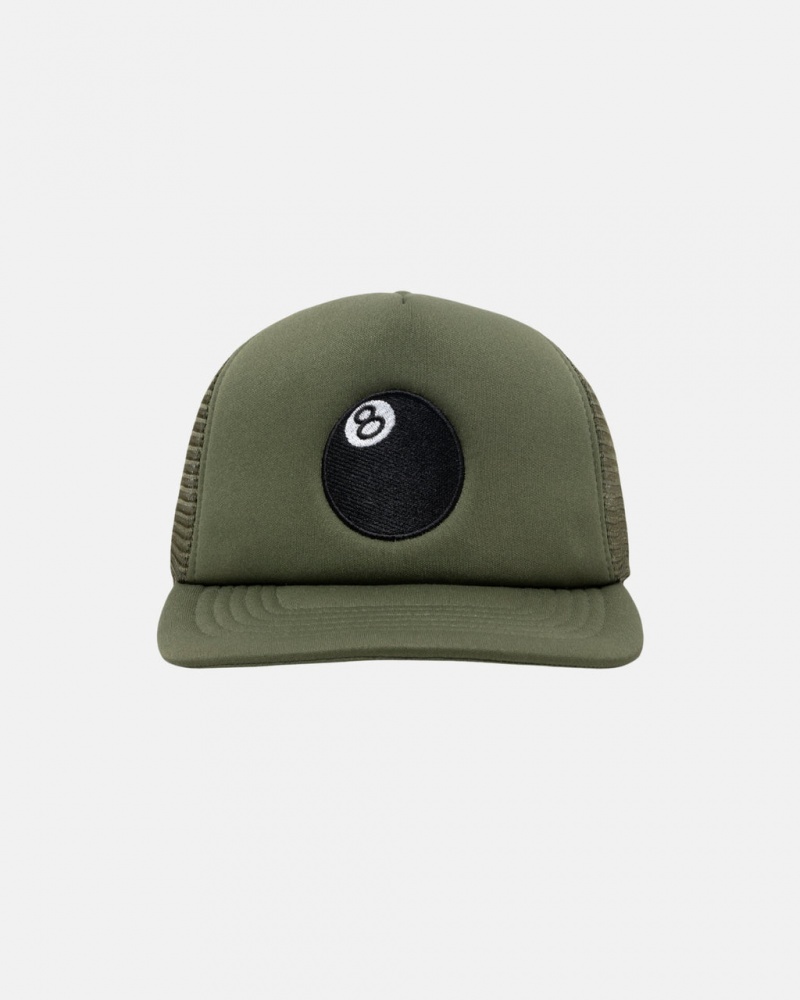 Stussy Trucker 8 Ball Snapback - Unisex Oliwkowe | PPLQX31698