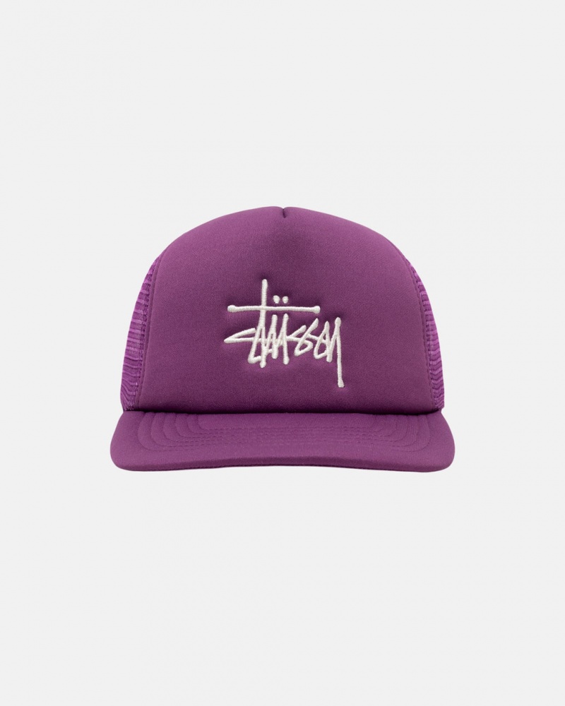 Stussy Trucker Big Basic Snapback - Unisex Fioletowe | EPLHC19963