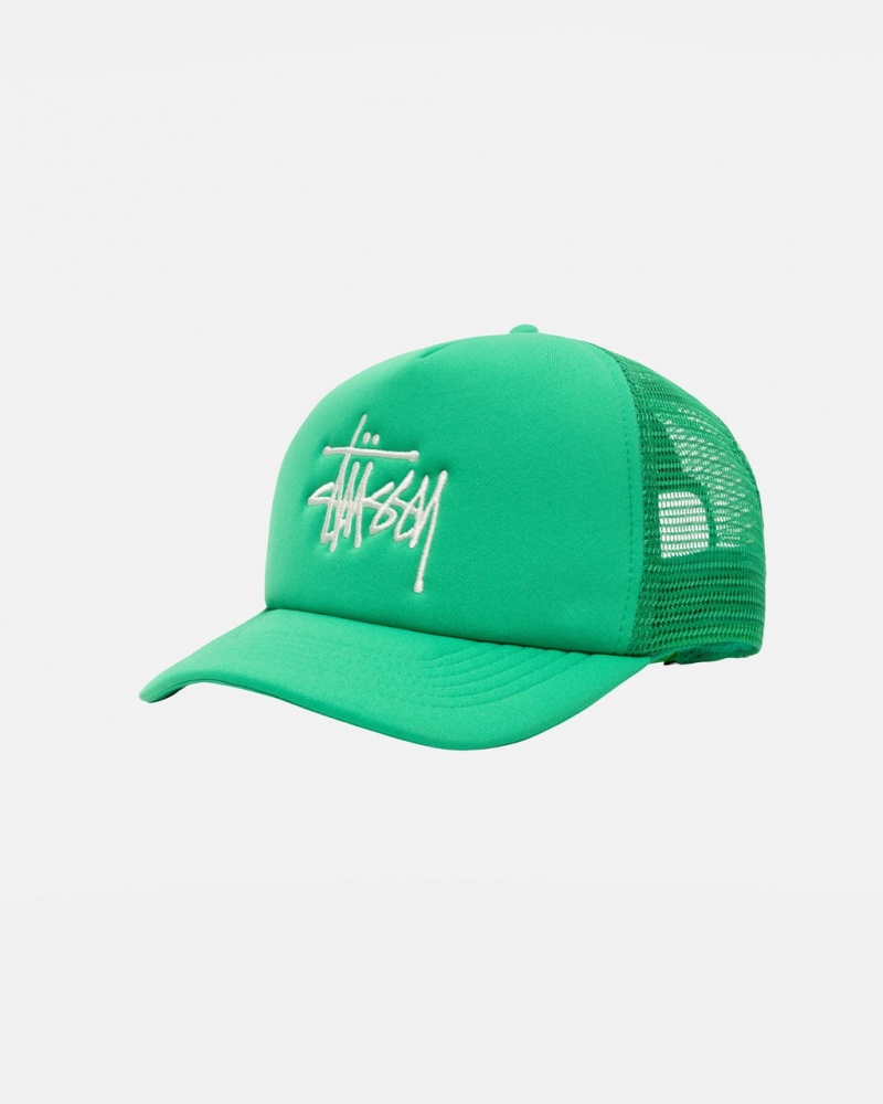 Stussy Trucker Big Basic Snapback - Unisex Zielone | YPLGT44226