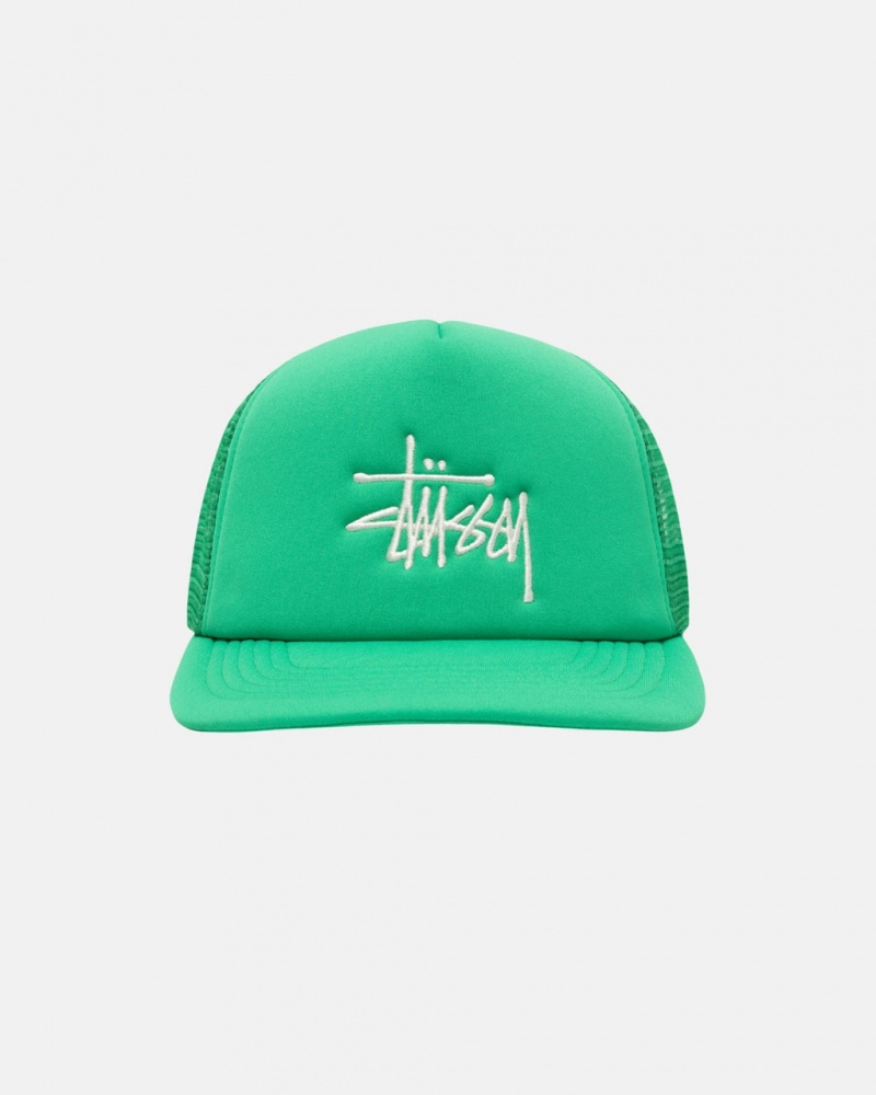 Stussy Trucker Big Basic Snapback - Unisex Zielone | YPLGT44226