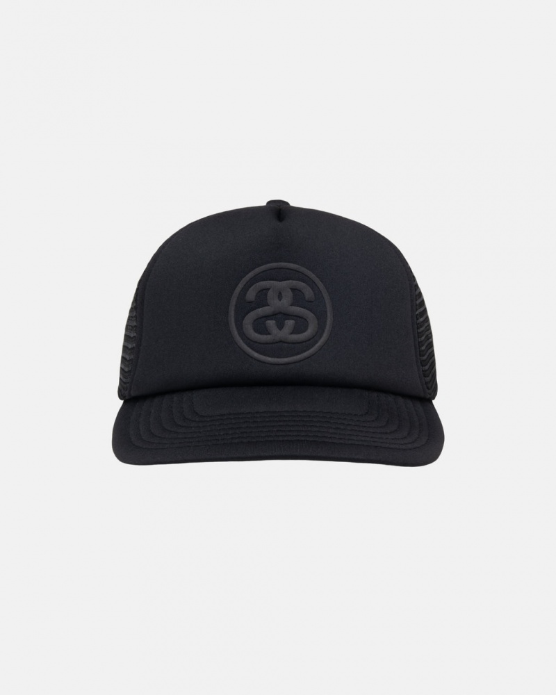 Stussy Trucker Ss-Link Snapback - Unisex Czarne | YPLGT33097