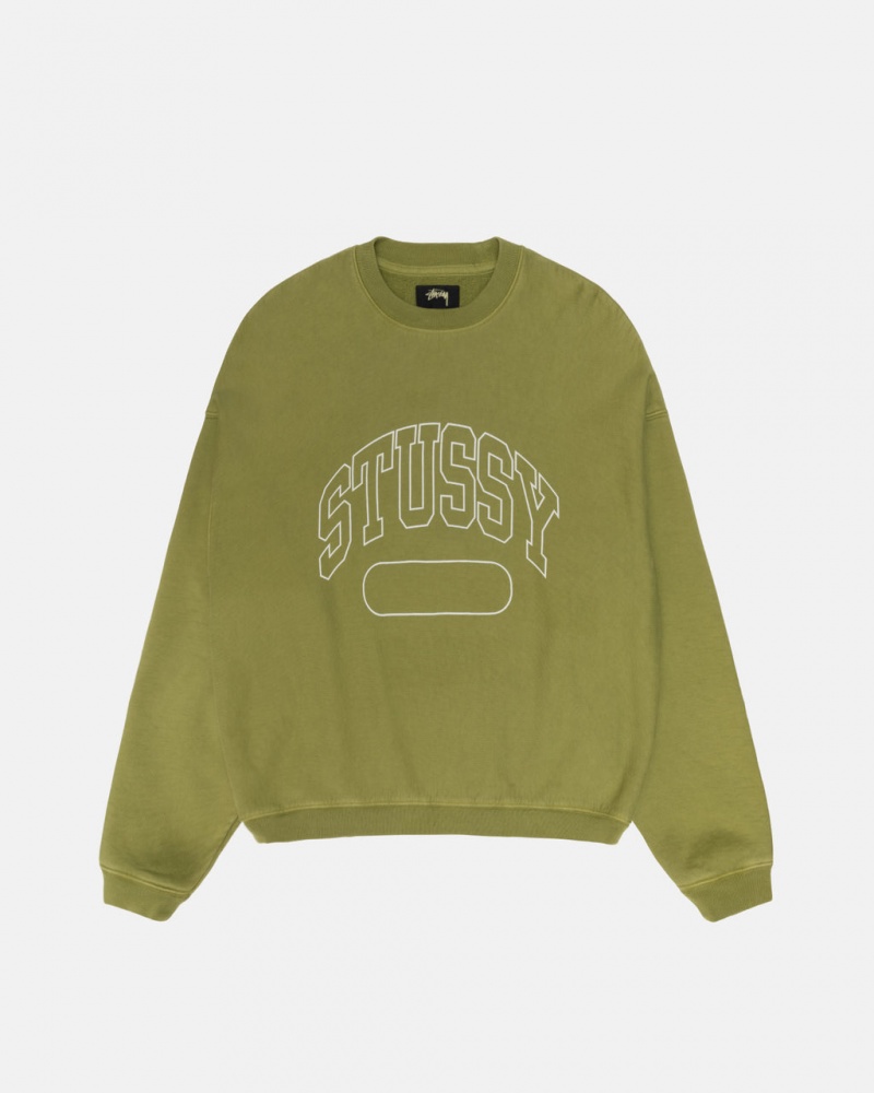 Stussy Varsity Oversized Crew - Unisex Hoodies Zielone | PPLER81022