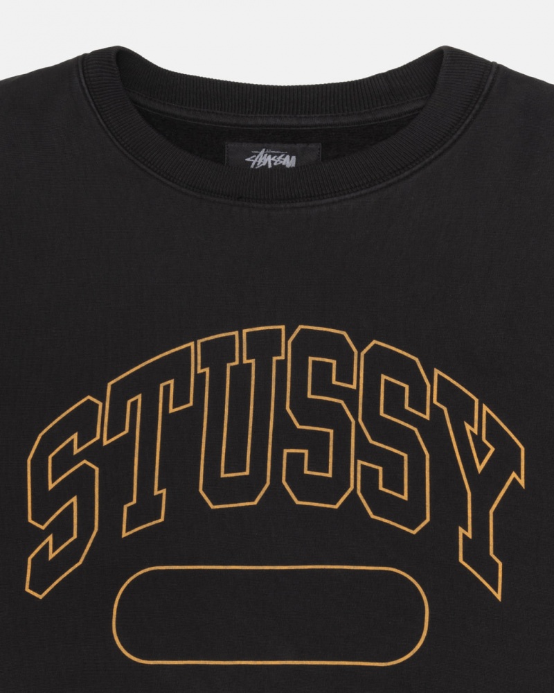 Stussy Varsity Oversized Crew - Unisex Hoodies Czarne | PLNEJ88118