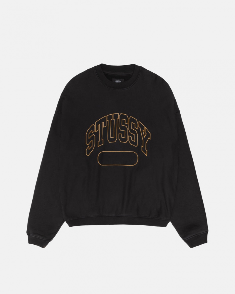 Stussy Varsity Oversized Crew - Unisex Hoodies Czarne | PLNEJ88118