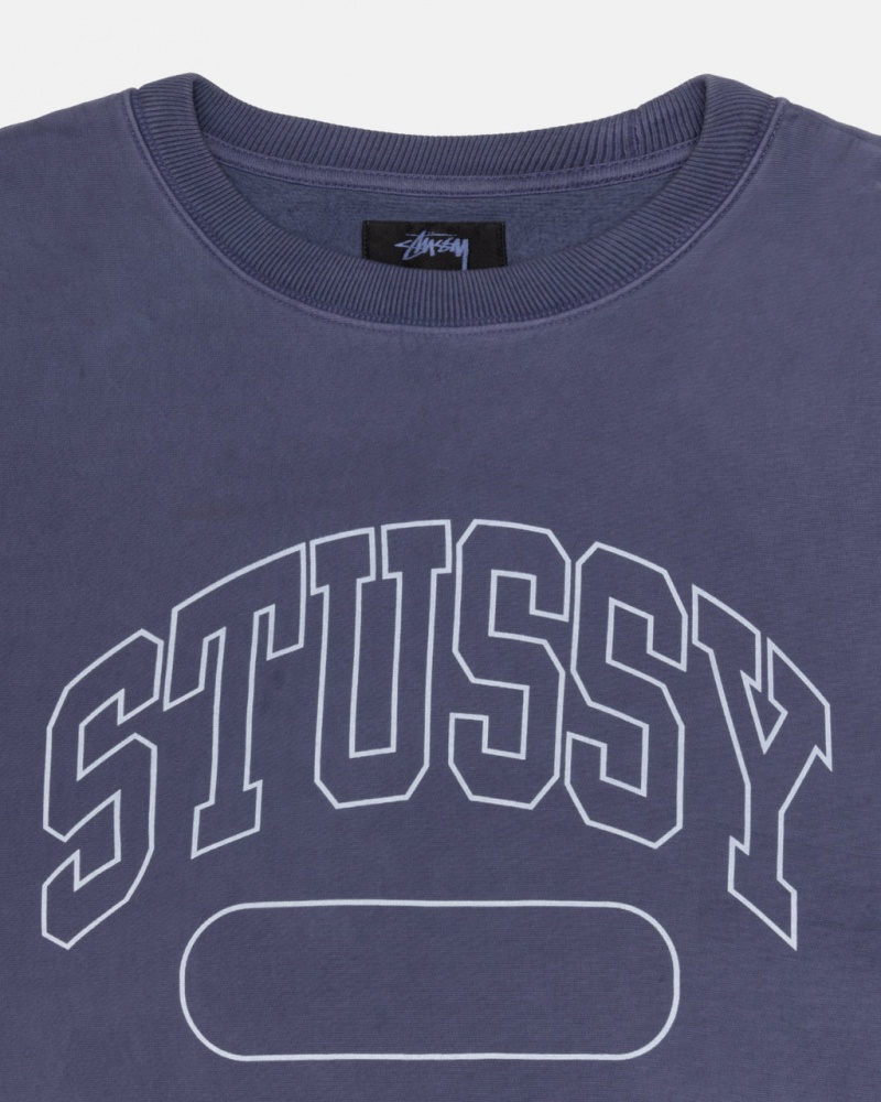 Stussy Varsity Oversized Crew - Unisex Hoodies Niebieskie | PLQCS86082