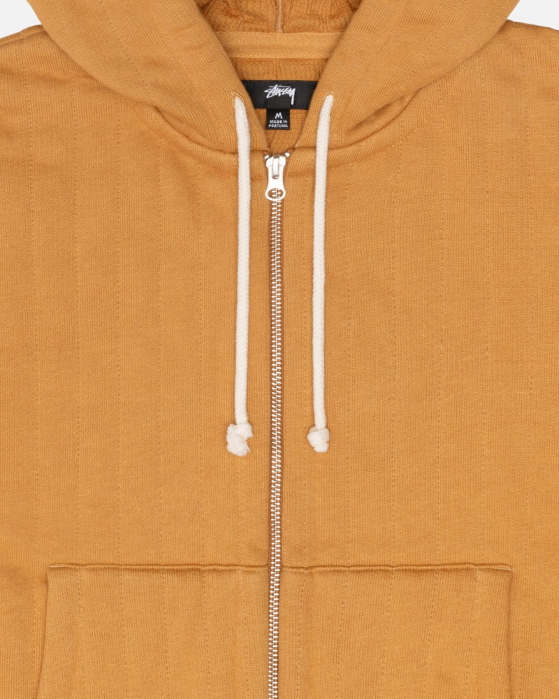 Stussy Vertical Pikowana Zip Hoodie - Unisex Hoodies Brązowe | YPLGT34792