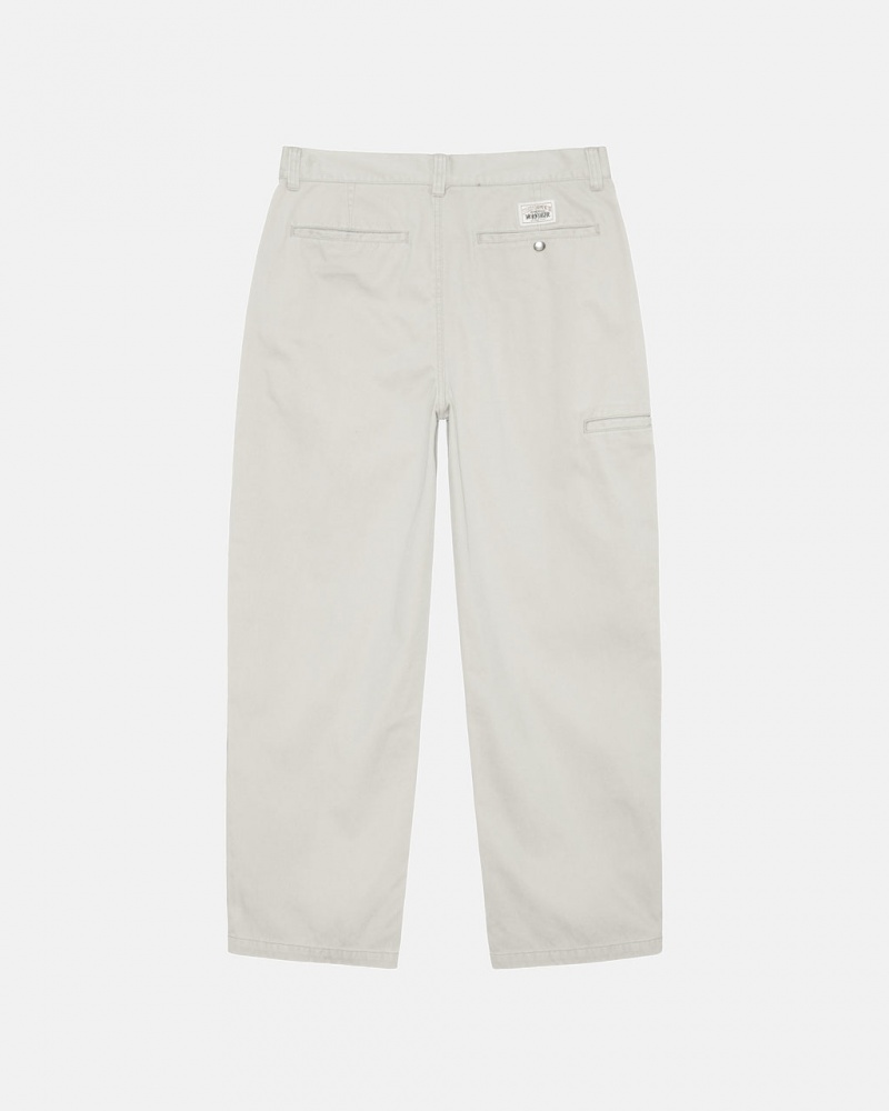 Stussy Workgear Trouser Twill - Unisex Pants Białe | EPLHC56340