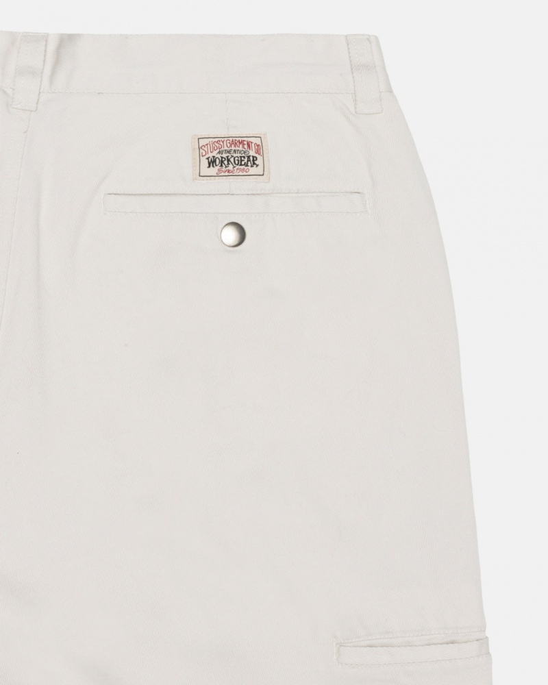 Stussy Workgear Trouser Twill - Unisex Pants Białe | EPLHC56340