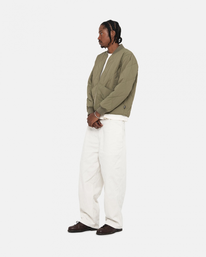 Stussy Workgear Trouser Twill - Unisex Pants Białe | EPLHC56340