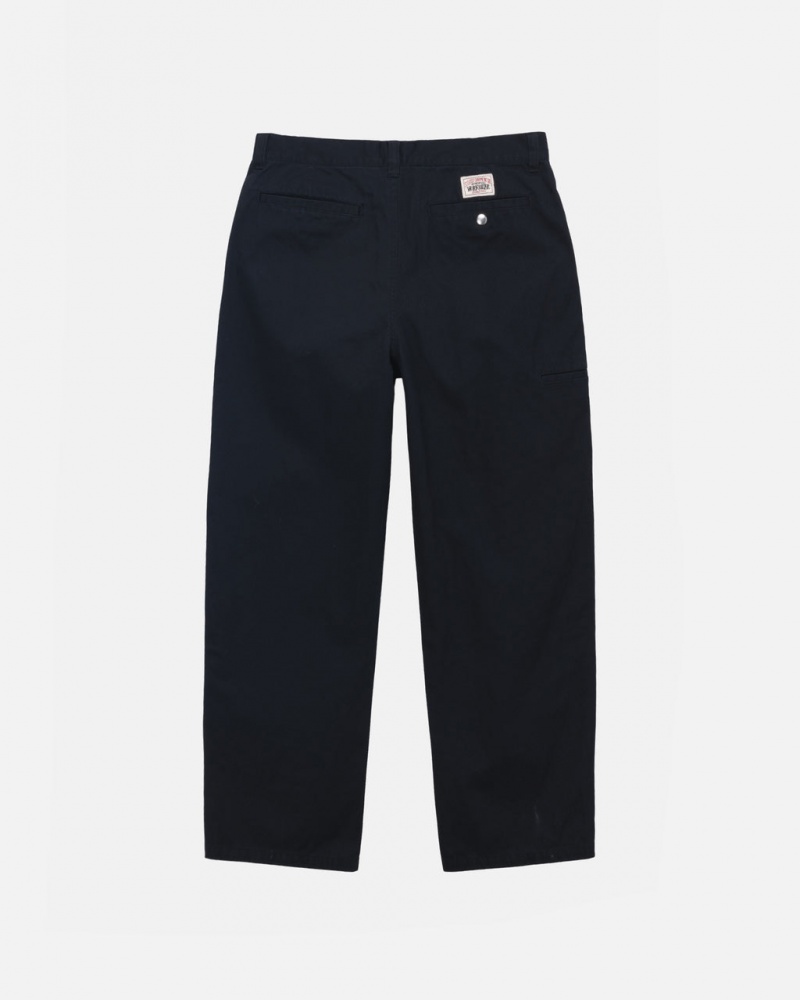 Stussy Workgear Trouser Twill - Unisex Pants Czarne | BPLSD52340