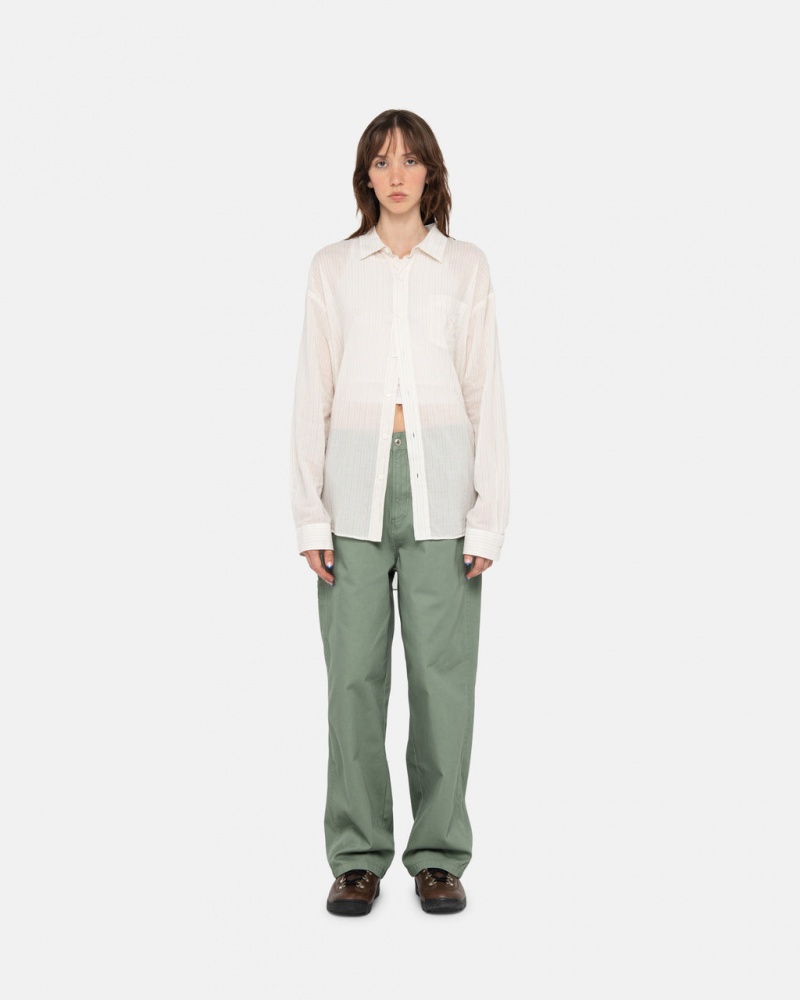 Stussy Workgear Trouser Twill - Unisex Pants Zielone | PLCIF30798