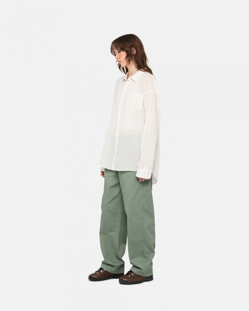 Stussy Workgear Trouser Twill - Unisex Pants Zielone | PLCIF30798